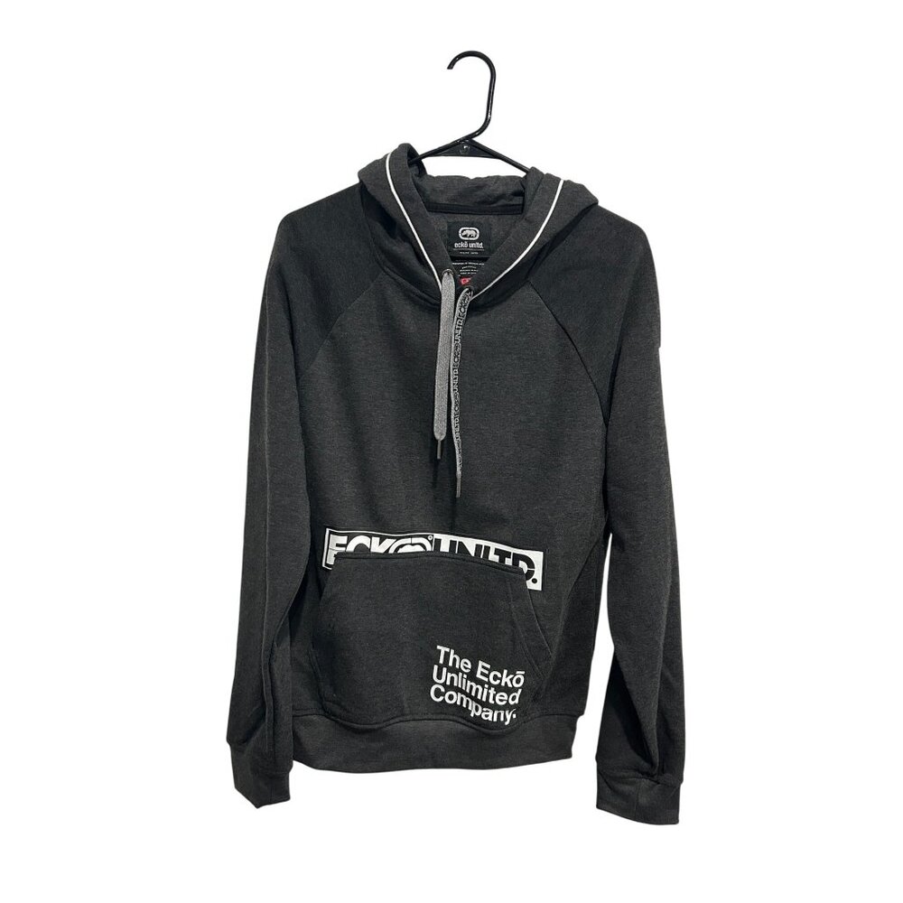 Ecko Unltd. NEW Charcoal Gray Hoodie Sweatshirt Kangaroo Pocket Graphic Size S
